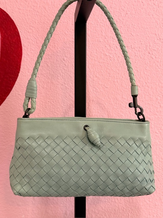 Bottega Veneta Handbags - Rare 2007 BOTTEGA VENETA Intrecciato Woven Leather Frame Pochette Mint Wristlet